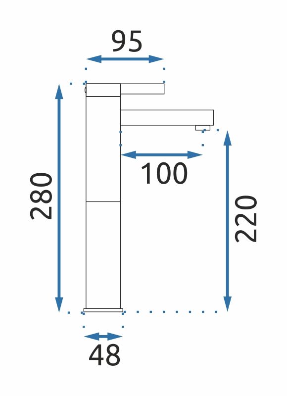 Rubinetto Da Lavabo Rea Polo White Chrom High