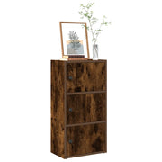 Libreria-Scaffale per Libri-Mobile di Stoccaggio Rovere Fumo 40x24x77 cm in Legno Multistrato