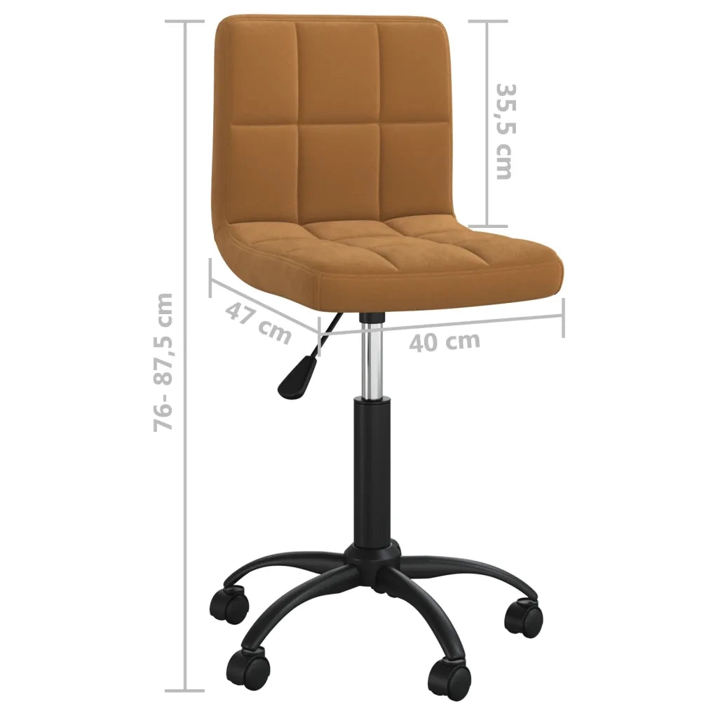 Sedia Girevole da Ufficio Marrone in Velluto cod mxl 26488