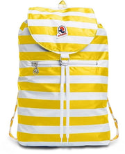 Zak per viaggio da giorno per esterno - Borsa per donne, uomini, con cinturino - Comprimibile 8 LT - Leggero, valigetta a strappo, sacchetto mini a strisce giallo/bianco