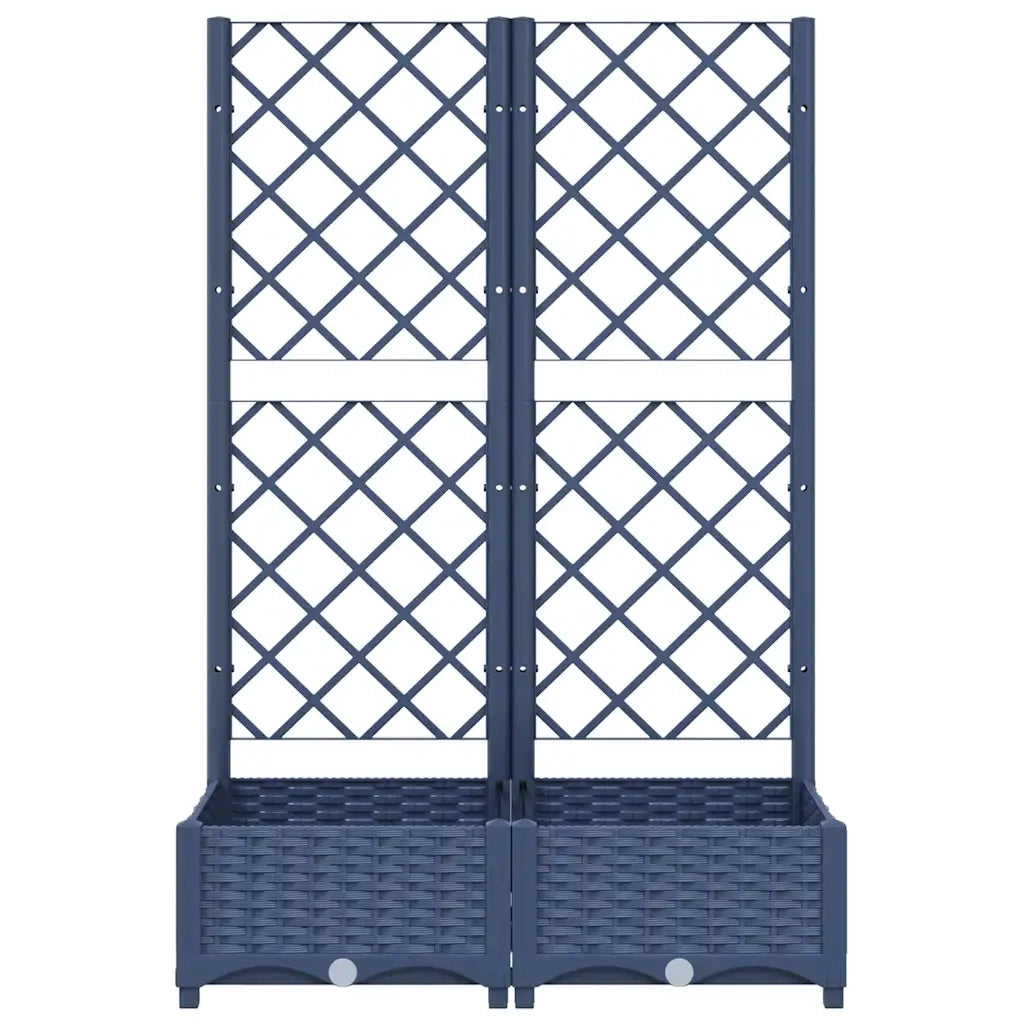 Fioriera da giardino con traliccio blu grigio 80x40x121,5 cm PP 318250