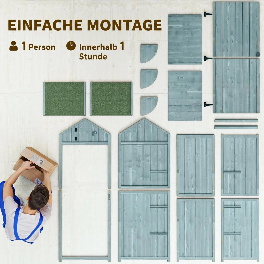Ripostiglio Giardino in Legno con Porta e Sottopalchi ¨C Zephmum ¨C 77x54.2x179 cm