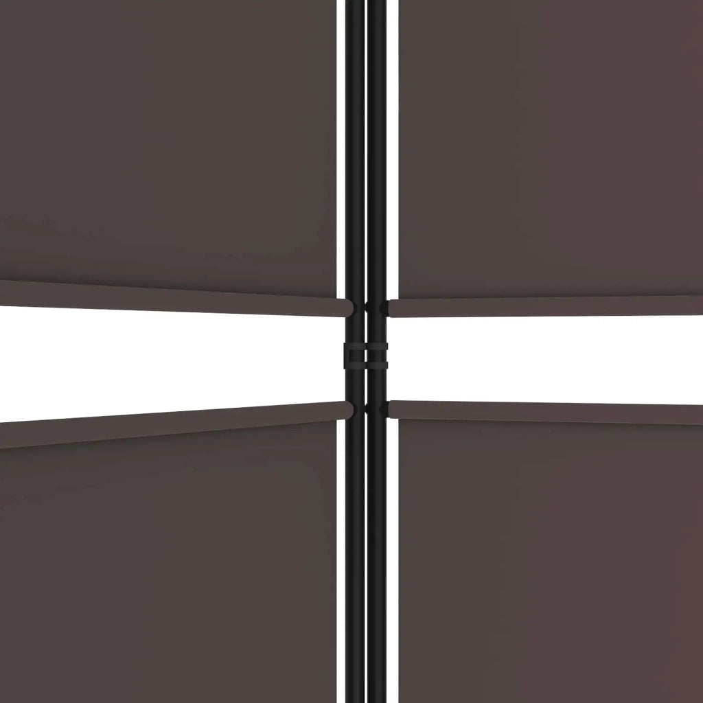 Divisorio a 4 Pannelli Marrone 200x200 cm in Tessuto 350231