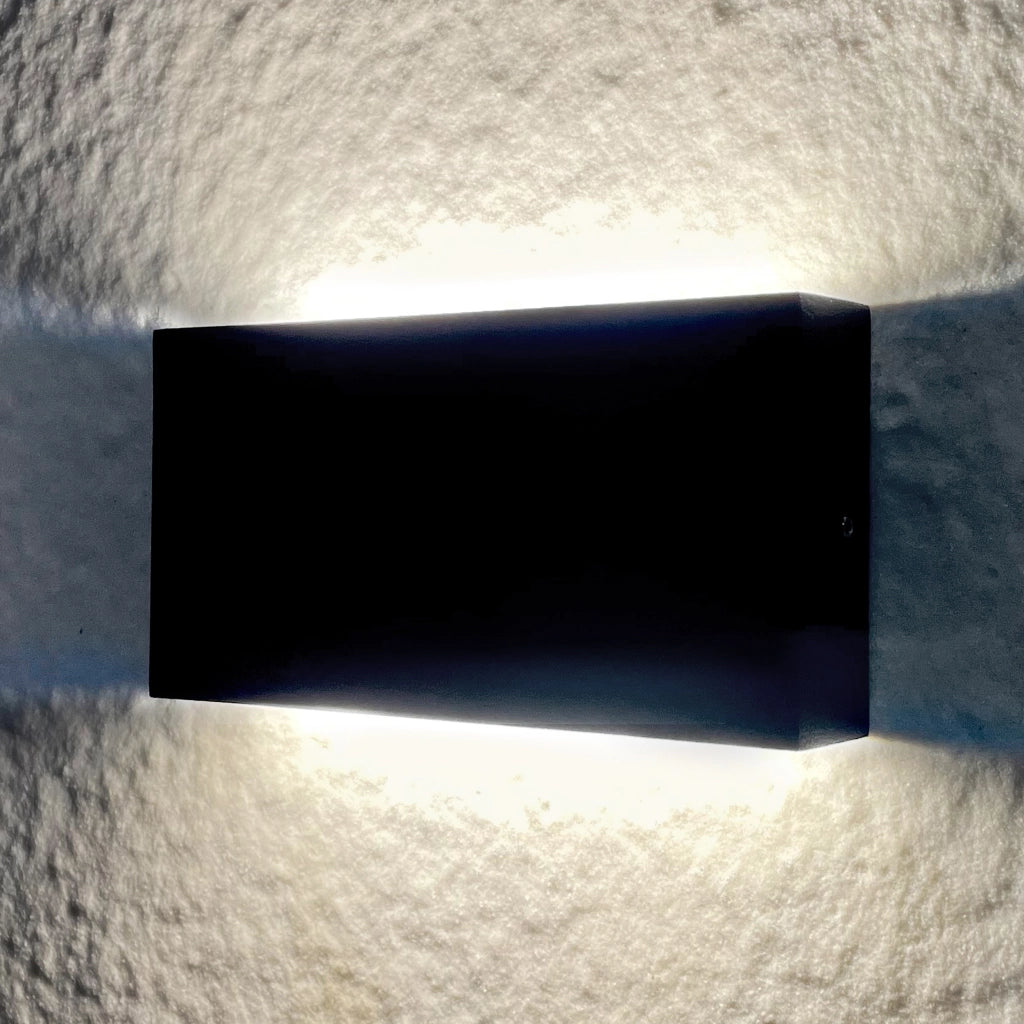 Applique esterna LED doppia rettangolare nera Polux