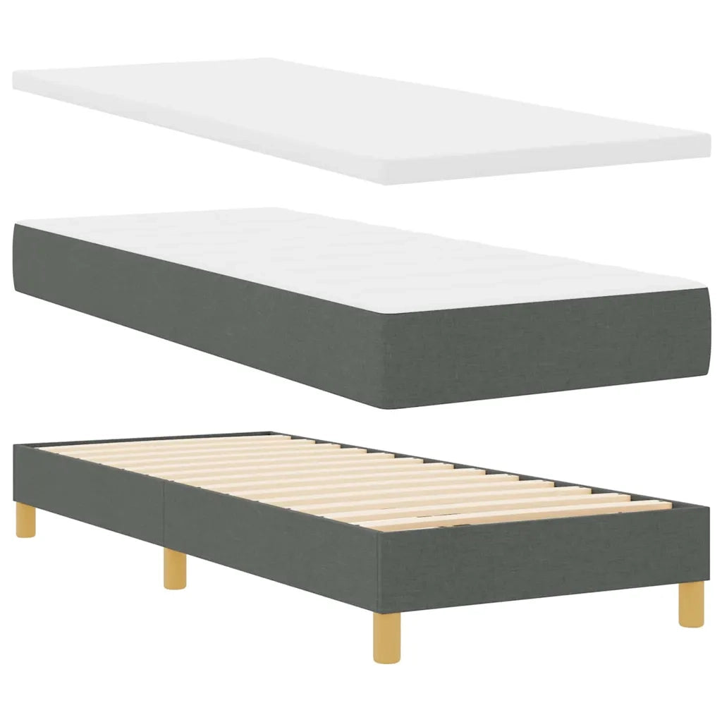 Letto a molle con materasso Grigio scuro 200 x 80 cm Tessuto 3341322