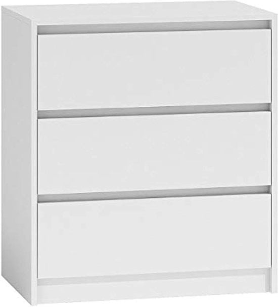 Comodino con 3 ante in Bianco - Moderno e Minimalista