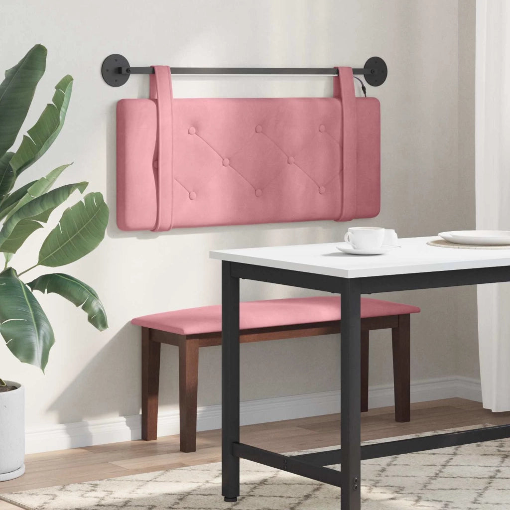 Testiera | Testata sospesa Con luce LED Rosa Velluto