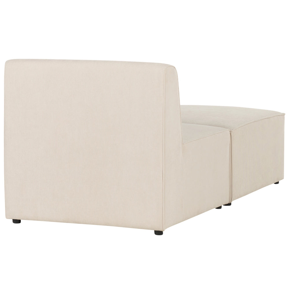 Chaise Lounge imbottita in velluto a coste beige a due pezzi design moderno salotto soggiorno