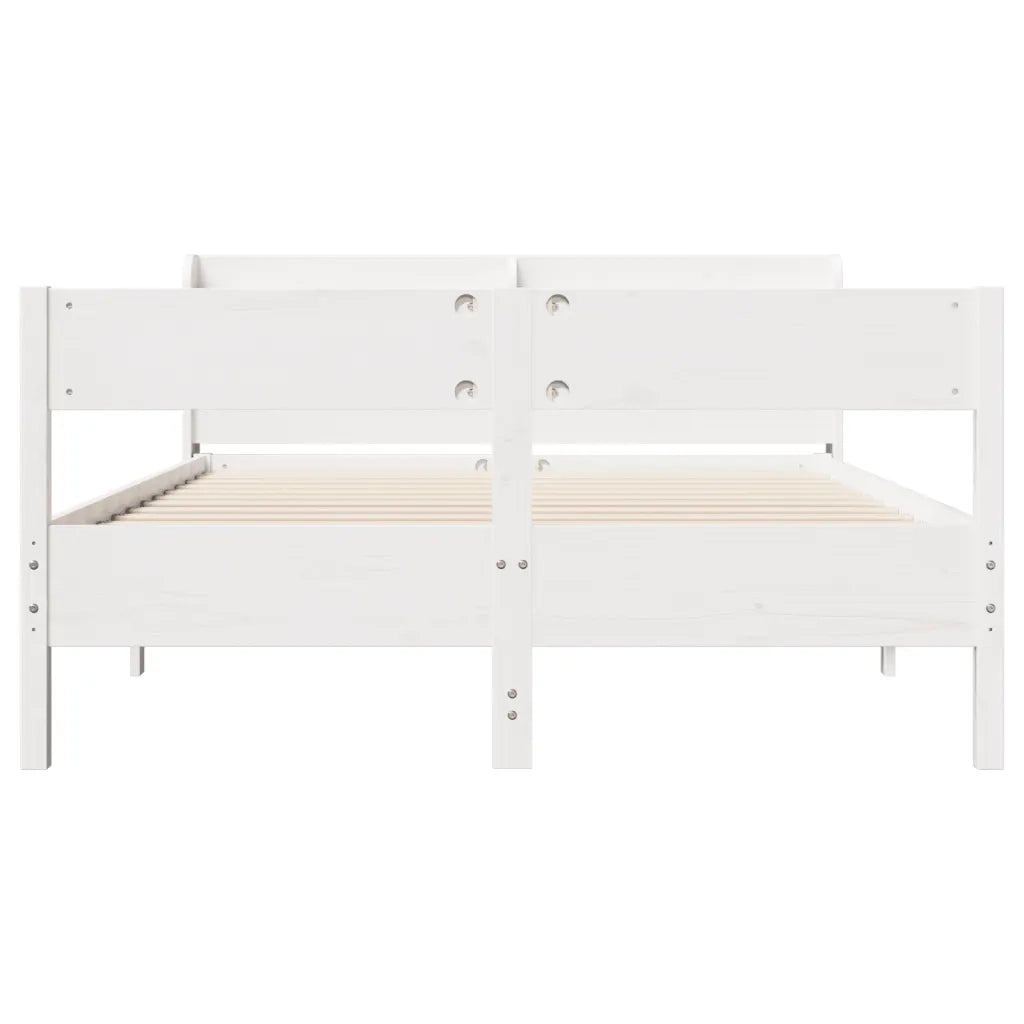 Letto senza Materasso Bianco 150x200 cm Legno Massello di Pino 3306925