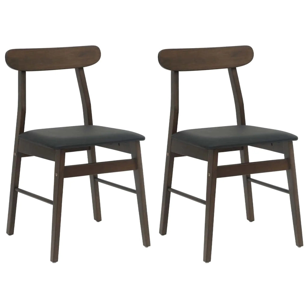 Sedia da pranzo 2 pcs Marrone scuro e Nero