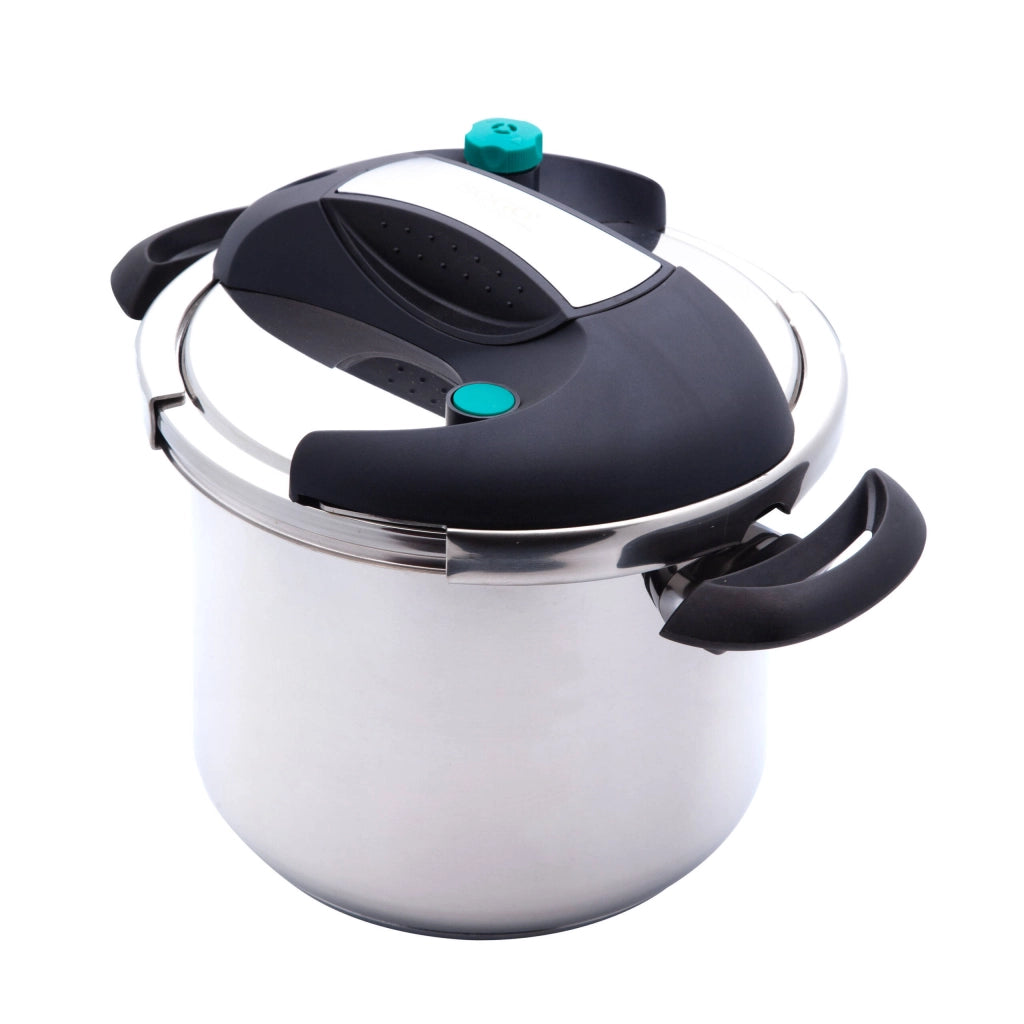 Pentola a pressione rapida 10 litri, acciaio inox 18/10, diametro 24 cm, valvola sicurezza, adatta induzione - SOGO