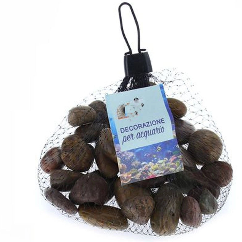 Trade Shop - 3pz Pietre Decorative Acquario Glitter Rossi Decorazione Sassi Piante Vasi 300gr -
