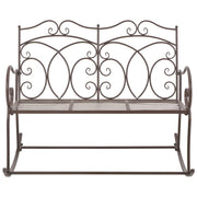 Panchina da Giardino 104 cm in Ferro Marrone Anticato 45437