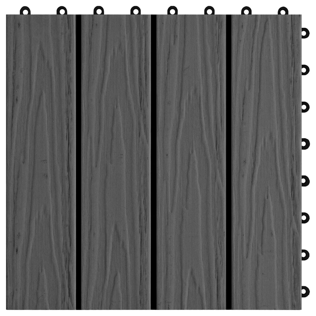Piastrella per Decking Design 3D 11 pz Nero 30 x 30 cm WPC CFW9381867