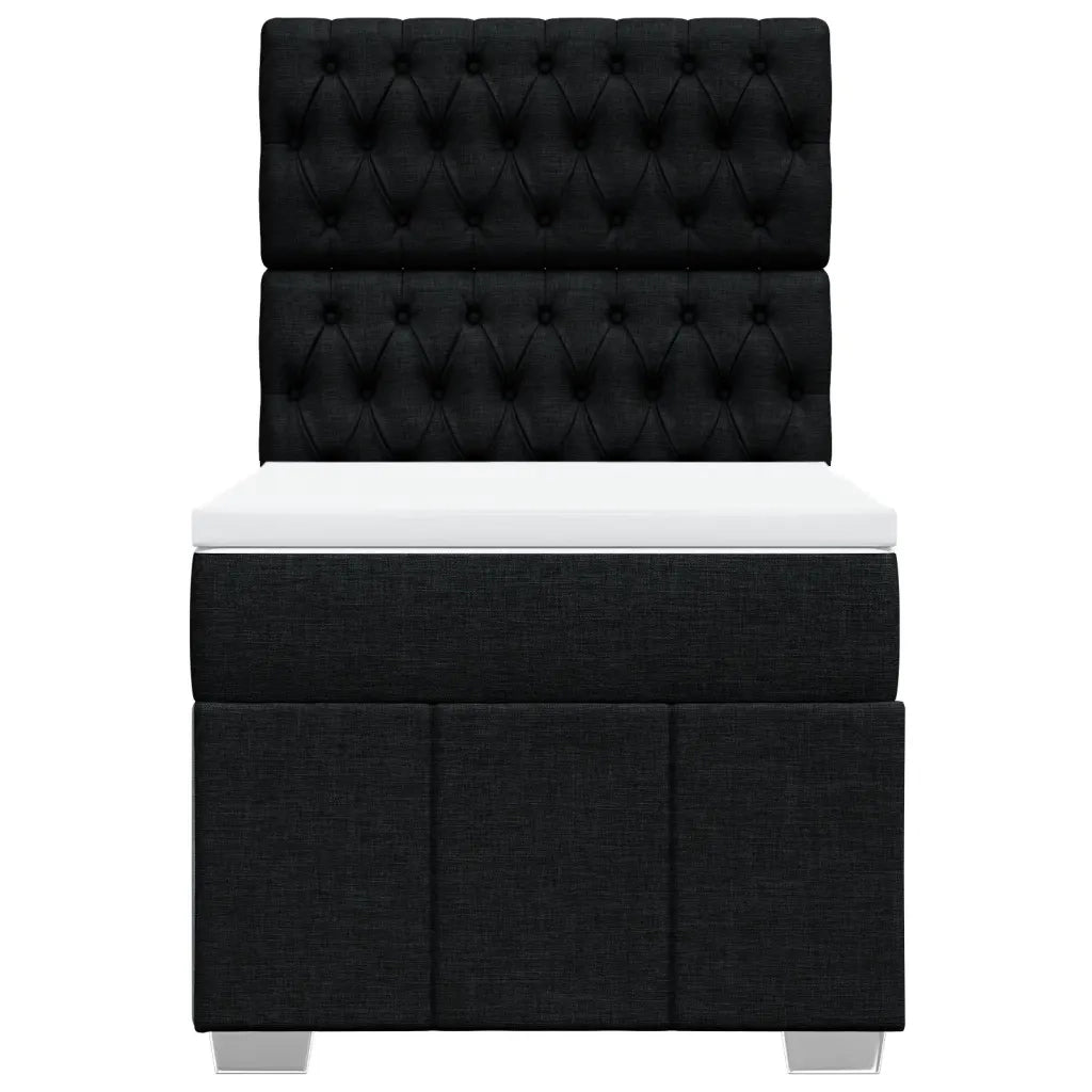 Giroletto a Molle con Materasso Nero 90x200 cm in Tessuto
