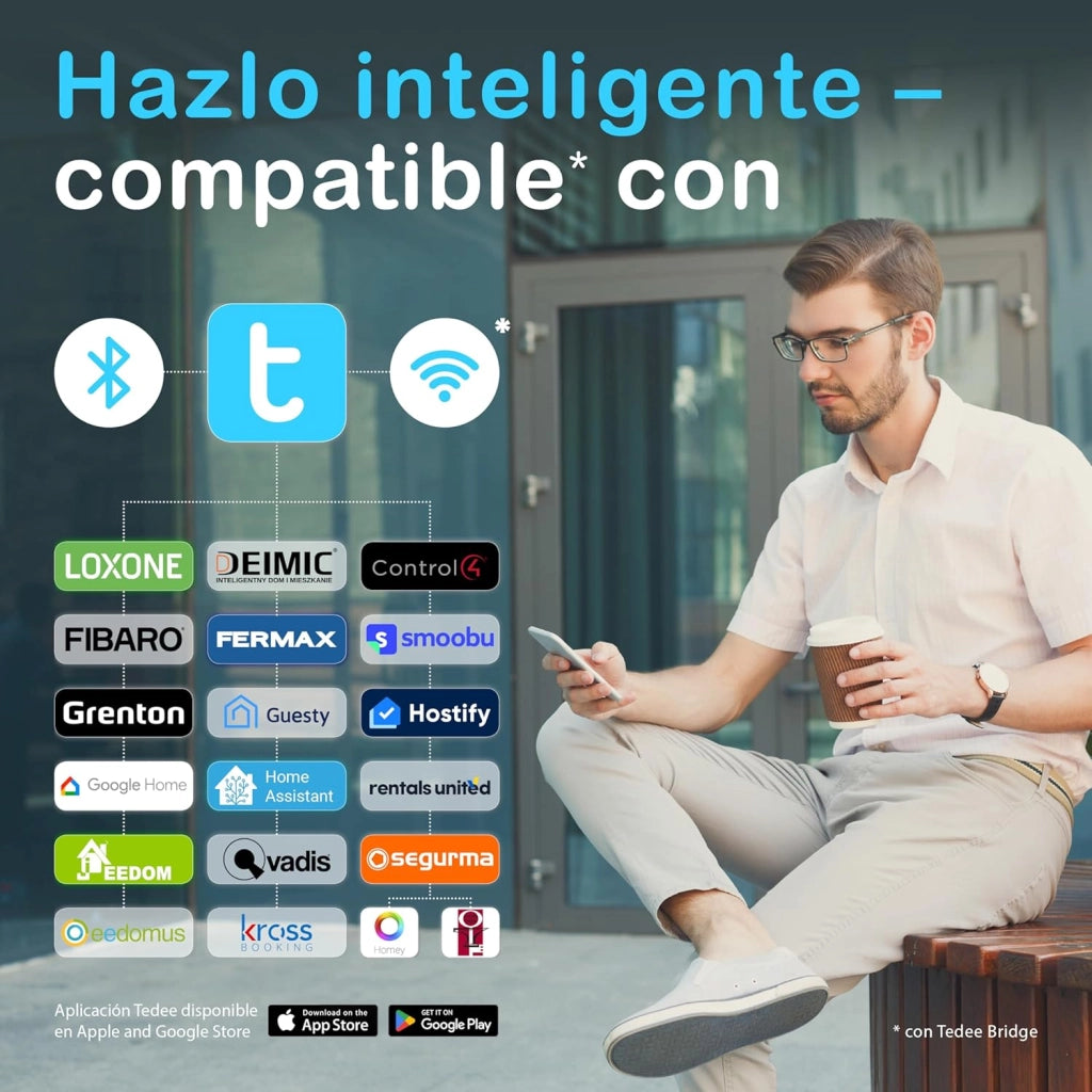 Bridge per serratura elettronica | Facile da aggiornare | Controllo via Bluetooth | Tedee WLAN Bridge consente di aprire e chiudere da remoto | iPhone & Android | Smart Home