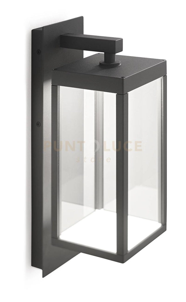 GES771- APPLIQUE ESTERNA GRIGIO ANTRACITE A LED 4000K 650LM 13W IP54 ALLUMINIO E VETRO