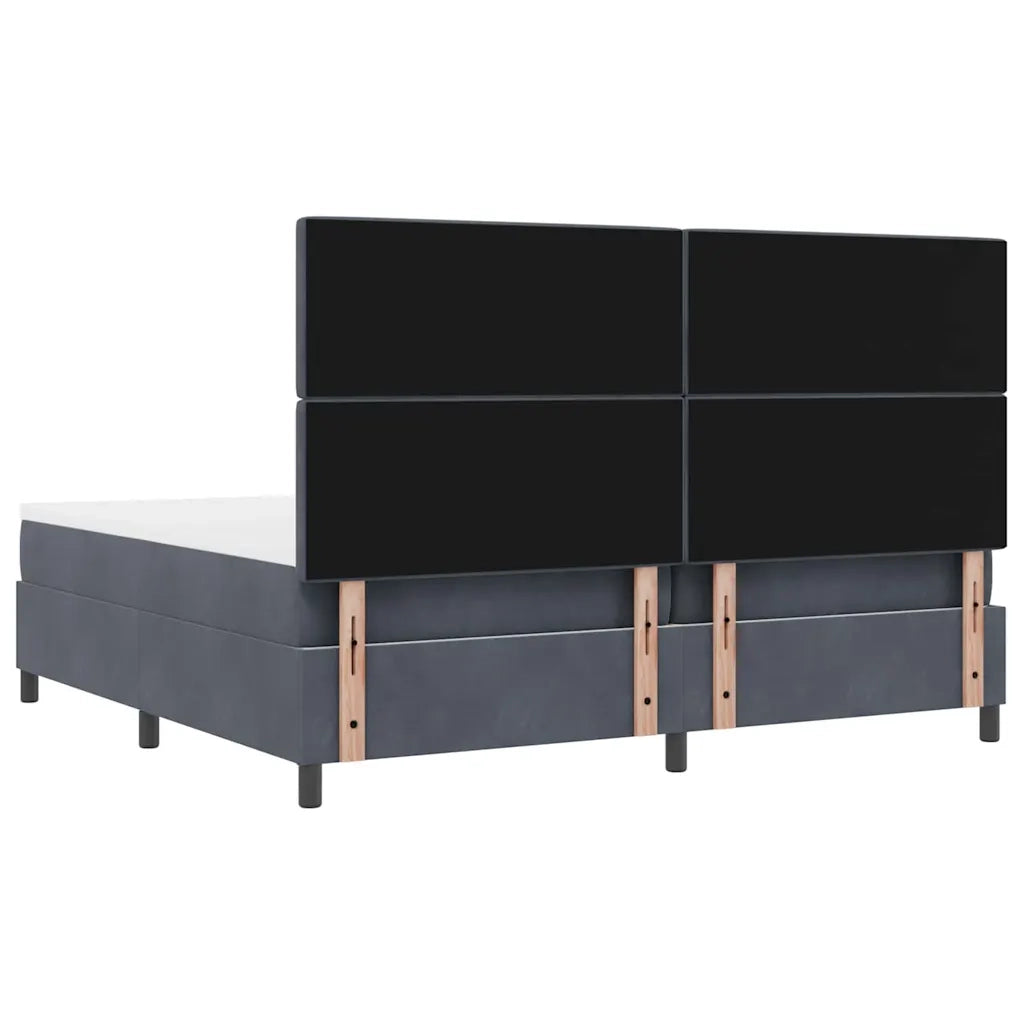 Letto a Sorgente LED Grigio scuro 200 x 200 cm Velluto 3343269