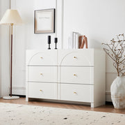 Cassettiera 82x120x40 cm con 6 cassetti; struttura stabile in truciolare bianco