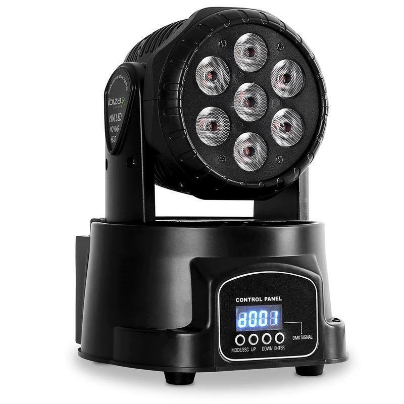Coppia di teste rotanti Led rgbw con telecomando e mixer 192 canali luci disco mini wash