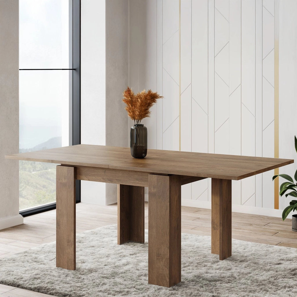 Popoli, Tavolo Allungabile Allungabile, 180x90x78h cm Marrone Noce