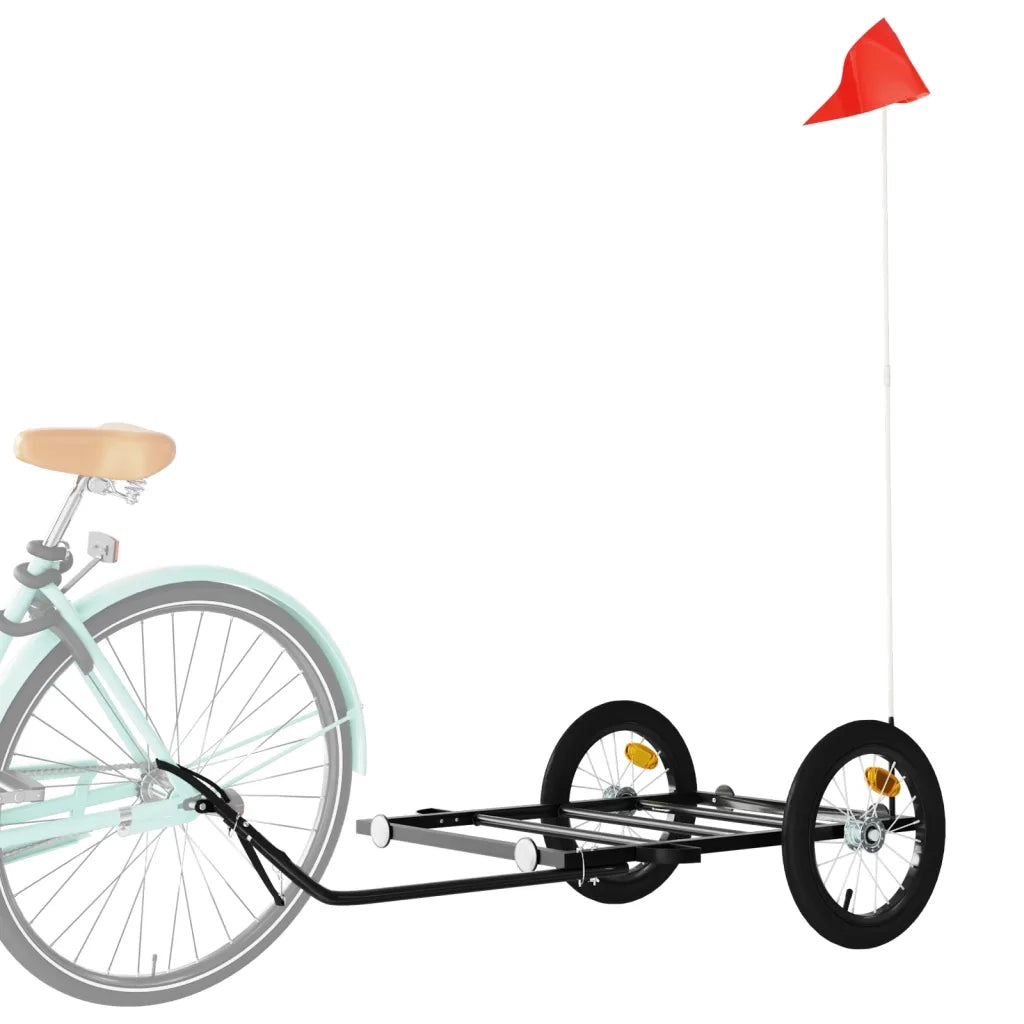 Rimorchio da Bici Nero 126x63x34 cm in Ferro 94205