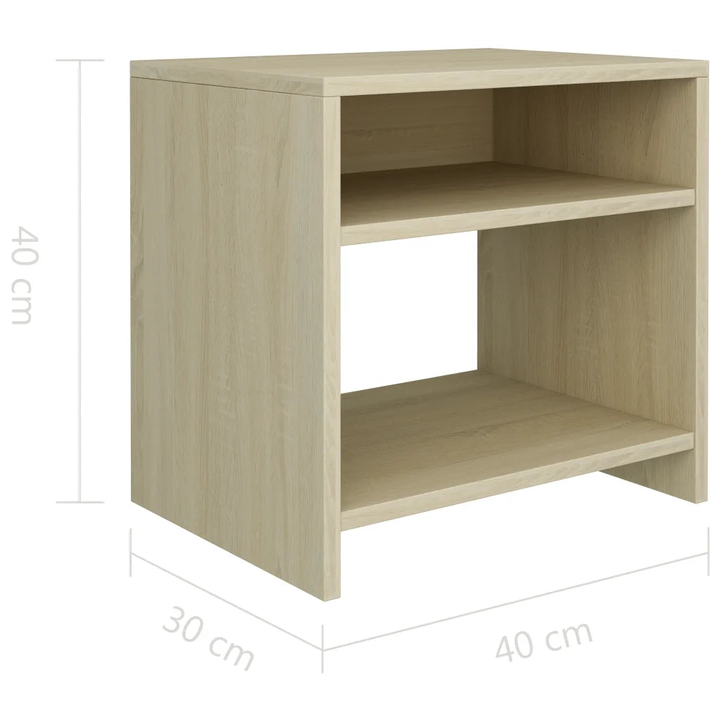 Set di 2 Comodini | Armadio da Notte | Mobiletto da notte Rovere Sonoma 40x30x40 cm in Legno Multistrato
