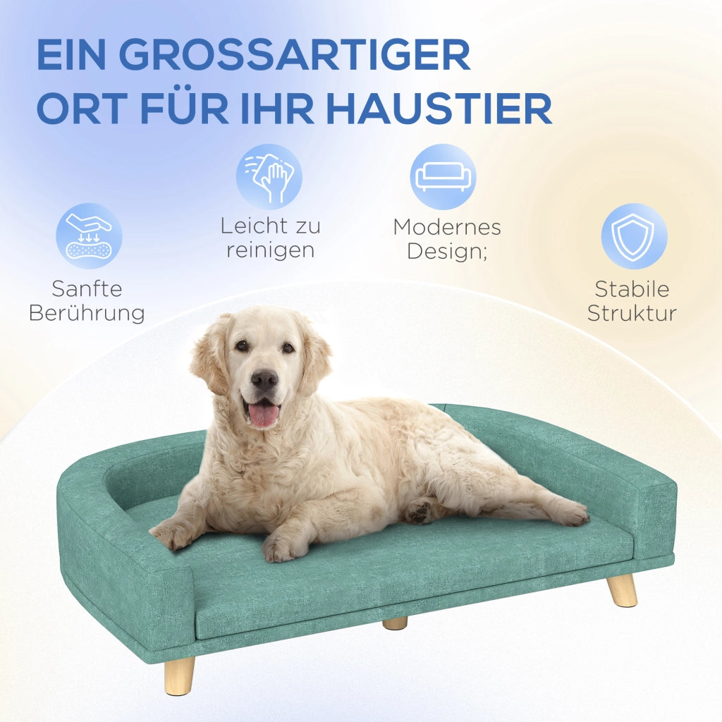 Letto per Cani - Zephmum - Legno, Verde, 98x67x25
