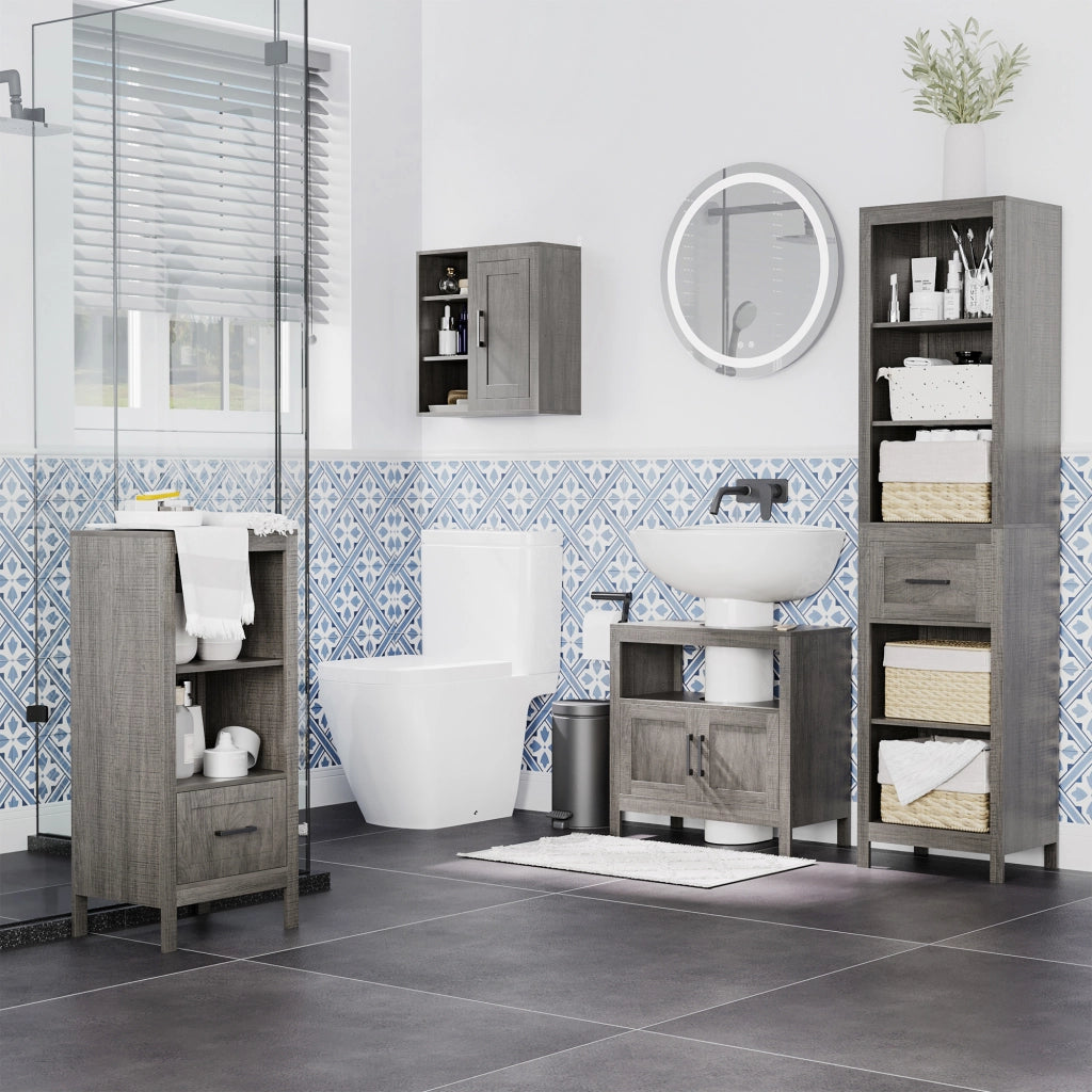 Armadio Bagno Sospeso ¨C Zephmum ¨C Grigio 48x20x50