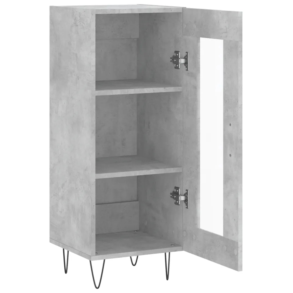 Credenza | Madia | Buffet da pranzo | Armadio da pranzo Grigio Cemento 34,5x34x90 cm in Legno Multistrato