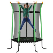 Tappeto Elastico per Bambini 3-10 Anni Ø163.5x190 cm con Ingresso a Cerniera Verde