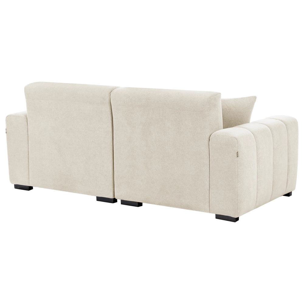 Divano moderno in tessuto a 3 posti in beige chiaro con cuscini Rivestimento resistente all'acqua morbido
