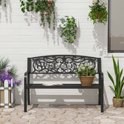 PANCHINA da Giardino 2 Posti 127x60x87 cm in Ferro Nera