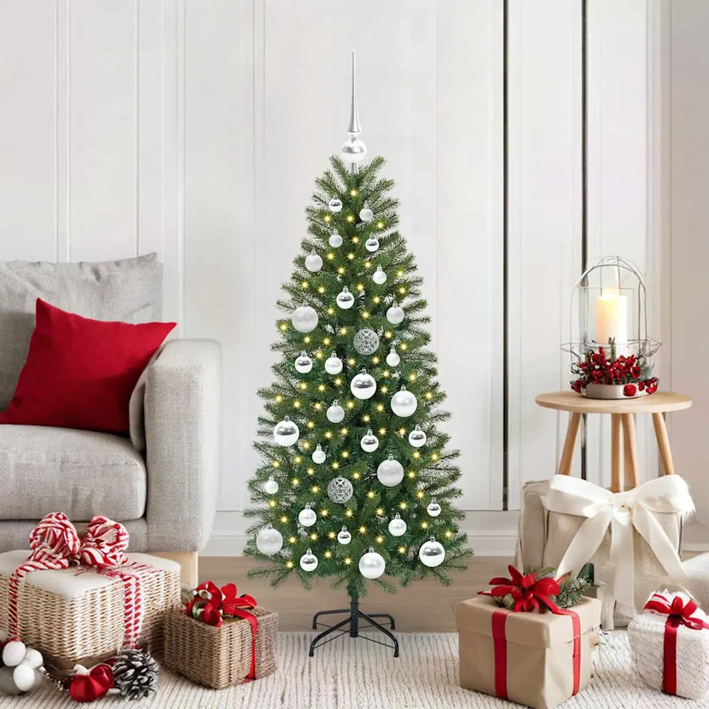Albero di Natale | Decorazioni natalizie artificiale con 150 LED Verde 120 cm PE e PVC