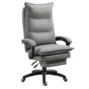 Sedia Poltrona da Ufficio Presidenziale Massaggiante 70x62x120-130 cm con Poggiapiedi Grigio
