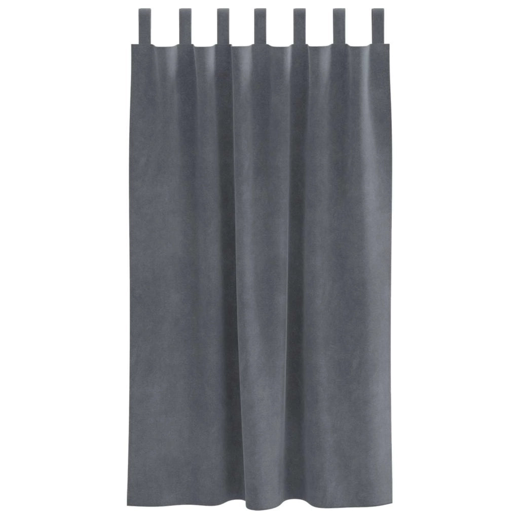 Tende Oscuranti | Tende Blackout 2 pz Grigio chiaro 140 x 175 cm Velluto