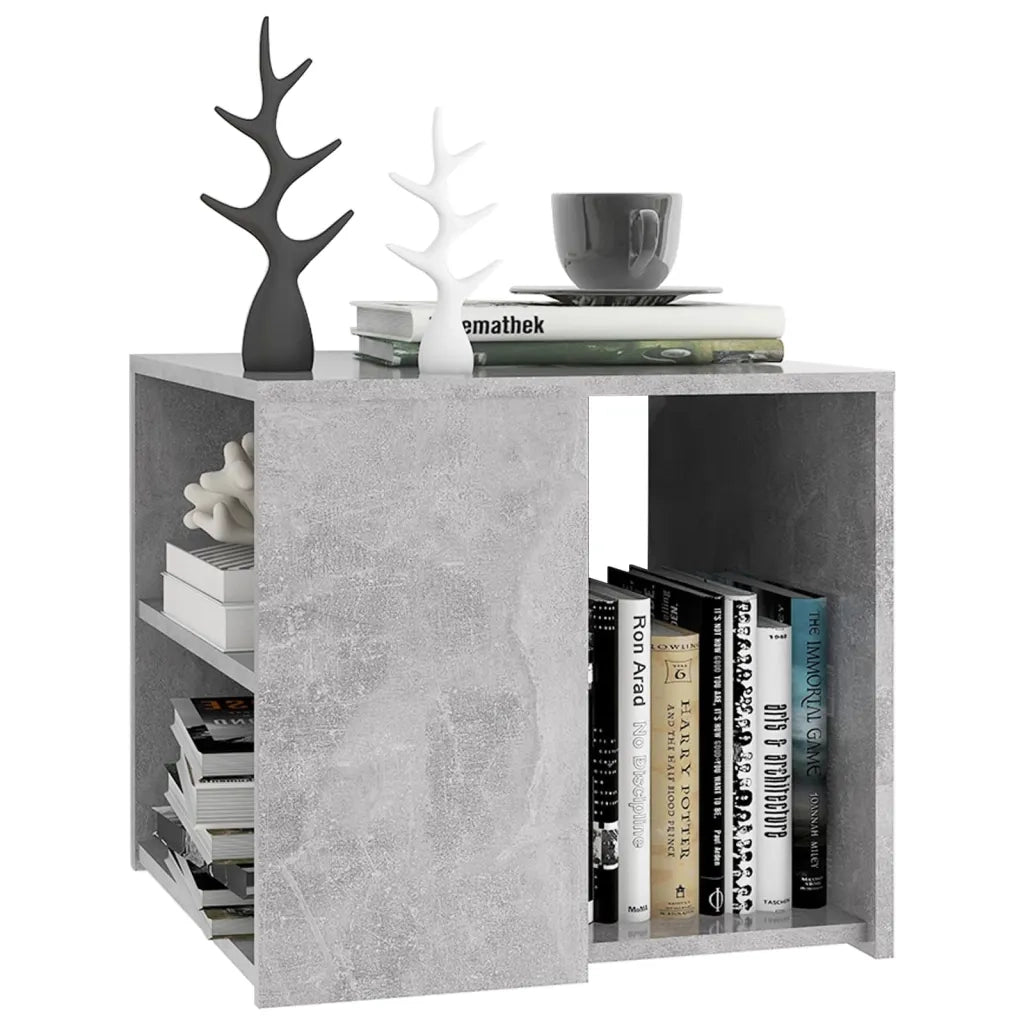 Tavolino Grigio Cemento 50x50x45 cm in Legno Multistrato