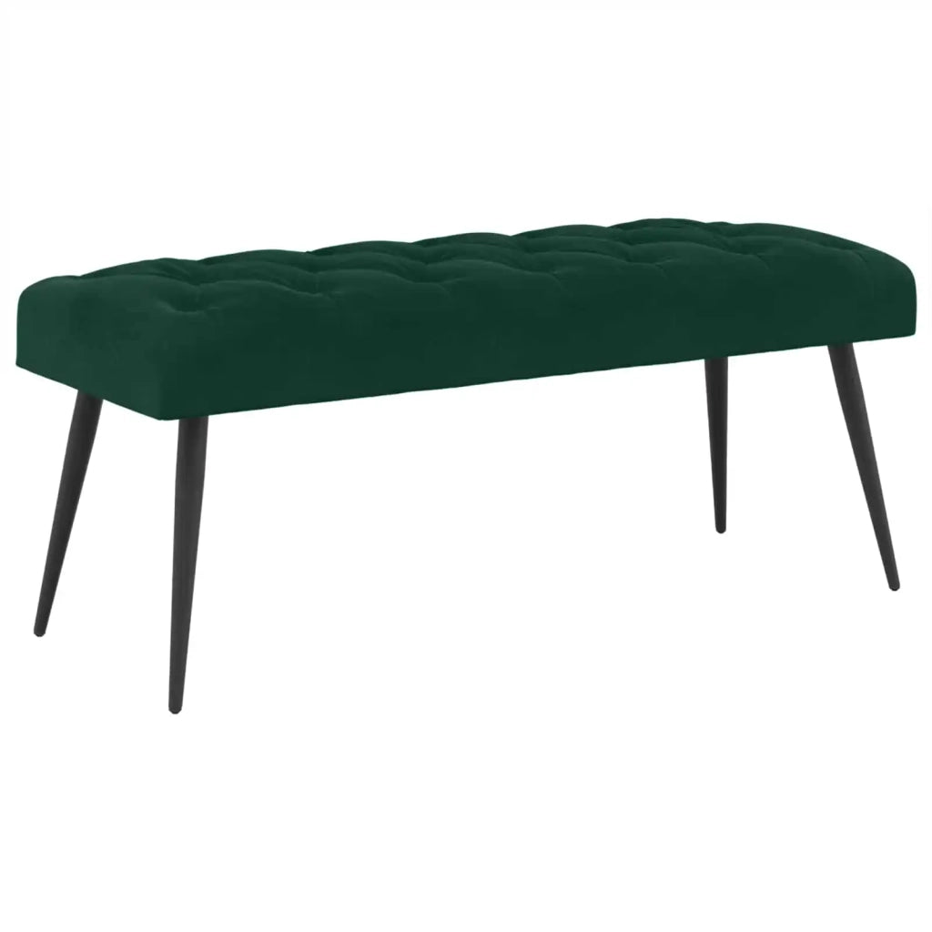 Panchina con bottoni imbottiti Verde Scuro 110 x 40 x 46 cm 42038573