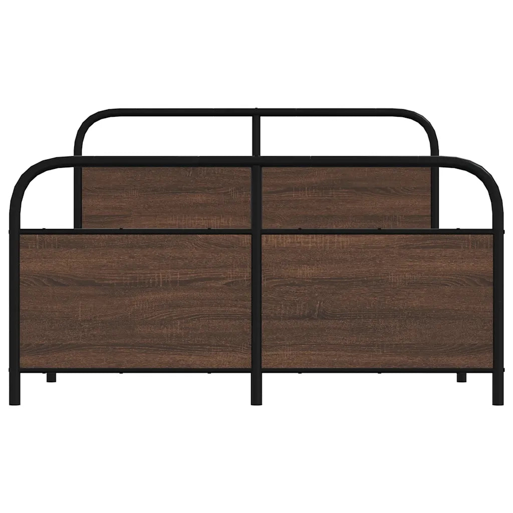 Giroletto senza Materasso-Struttura Letto in Metallo Rovere Marrone 140x190 cm 995402