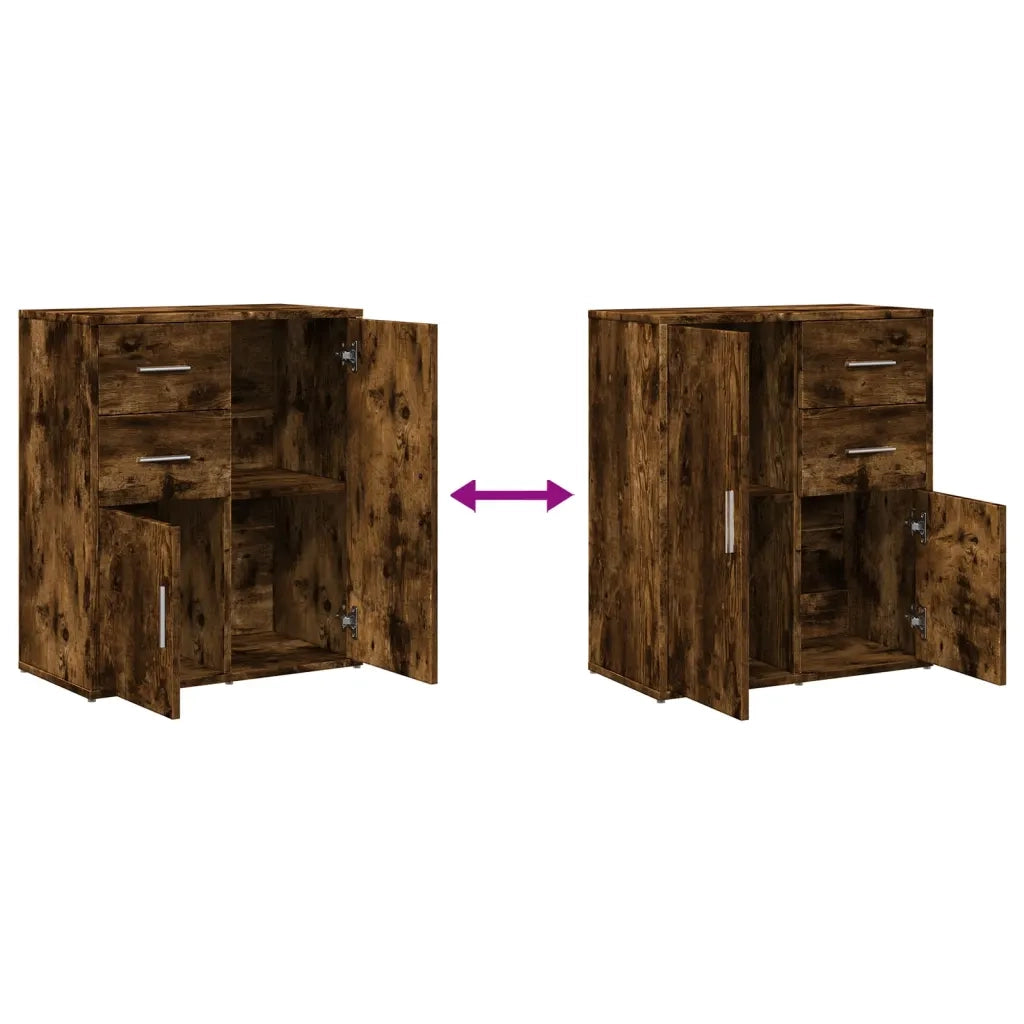 Credenza Rovere Fumo 60x31x70 cm in Legno Multistrato 840482