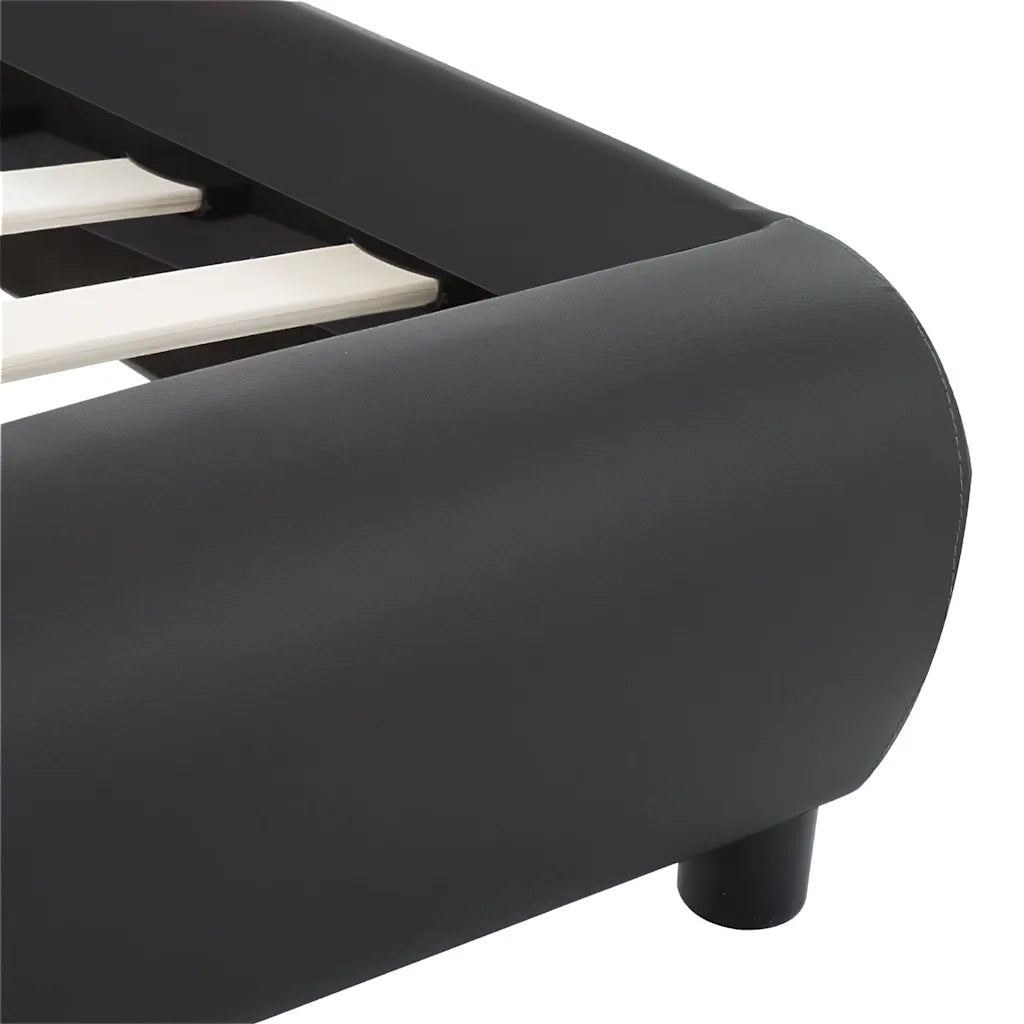 Giroletto con LED-Struttura Letto Nero in Similpelle 120x200 cm 820020