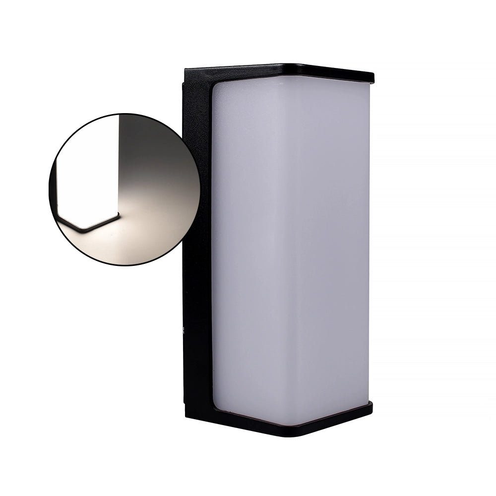APPLIQUE DA ESTERNO A LED RETTANGOLARE DA PARETE IN PVC NERO LUCE NATURALE 4000K - ALTA EFFICIENZA E DESIGN MINIMALISTA