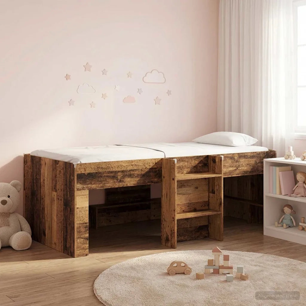 Letto Alto per Bambini 2 pcs Legno antico 98.5 x 200 cm 3422569