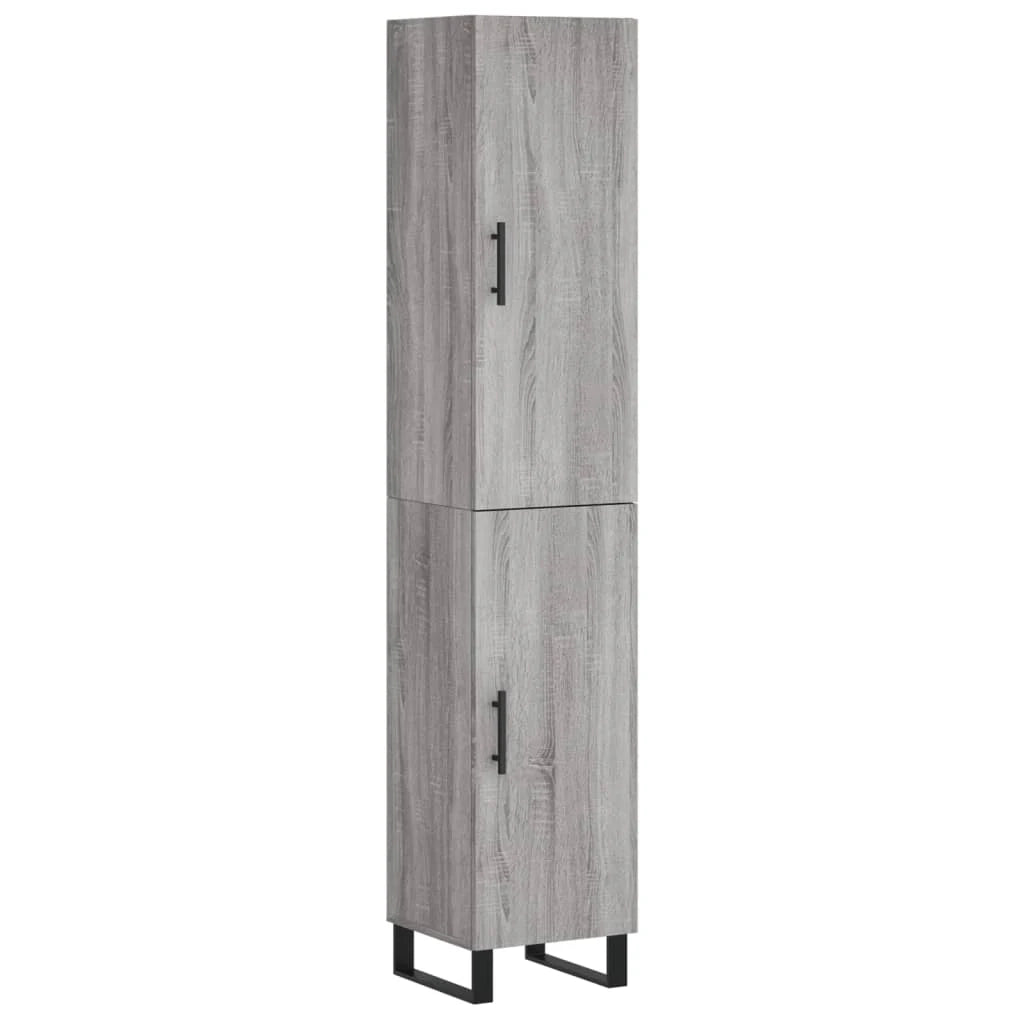 Buffet credenza cassettiera armadio mobile contenitore organizer cucina soggiorno salotto rovere Sonoma alto 34,5 x 34 x 180 cm legno ingegnerizzato grigio 02_0035223