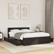 Giroletto con Testiera senza Materasso-Struttura Letto Nero 140x200 cm 217865