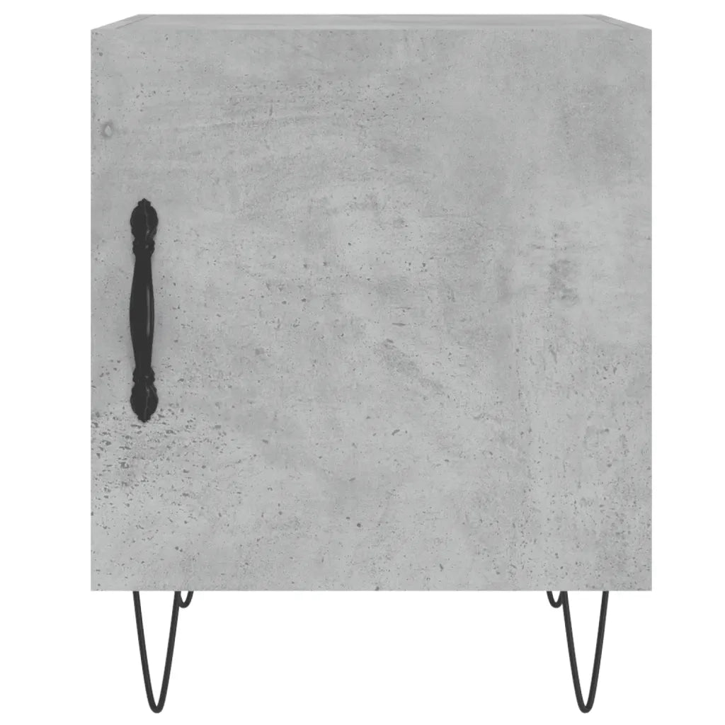 Set di 2 Comodini | Armadio da Notte | Mobiletto da notte Grigio Cemento 40x40x50 cm in Legno Multistrato