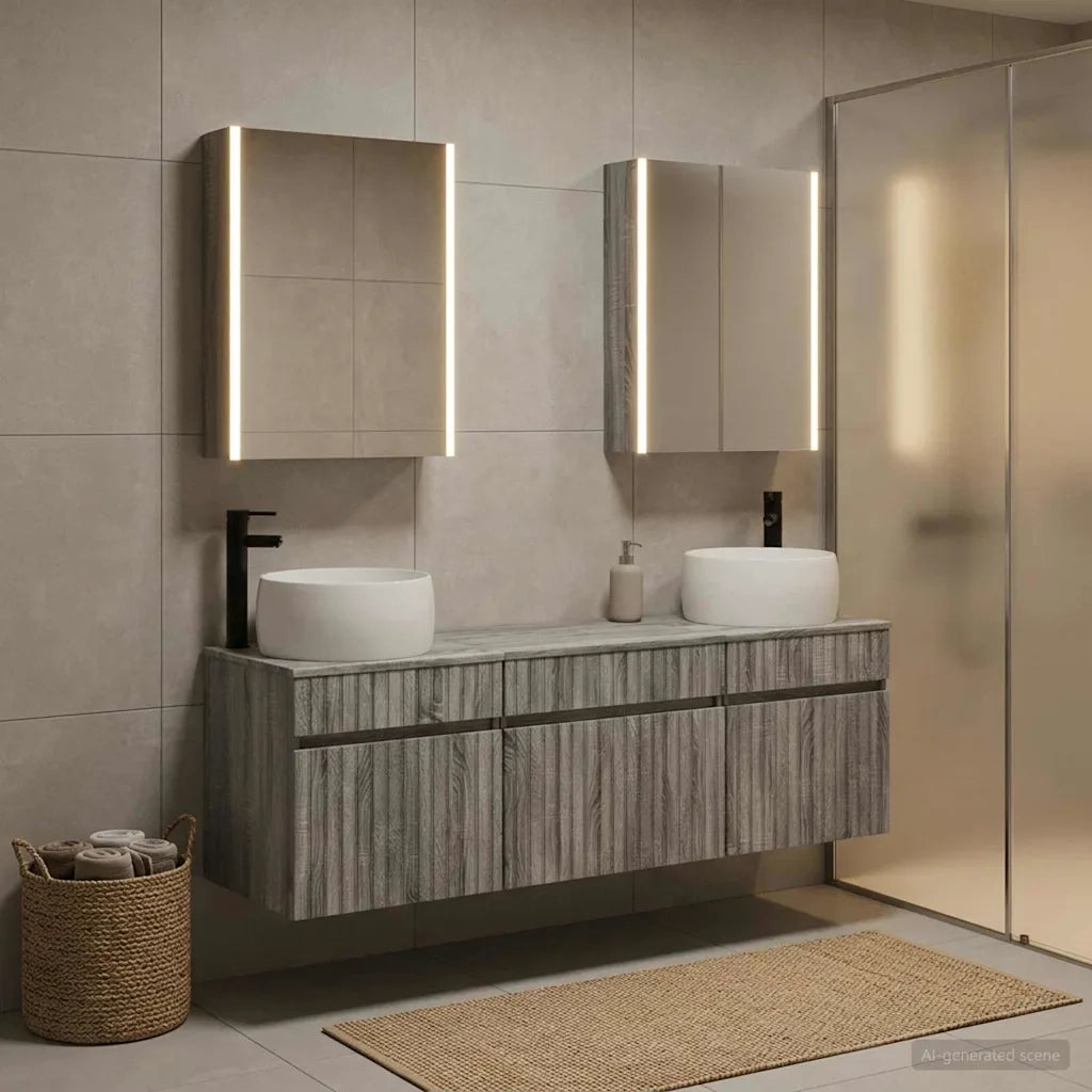 Set di Armadi da Bagno 5 pcs Sonoma grigio 53 x 15,5 x 70 cm 3406652