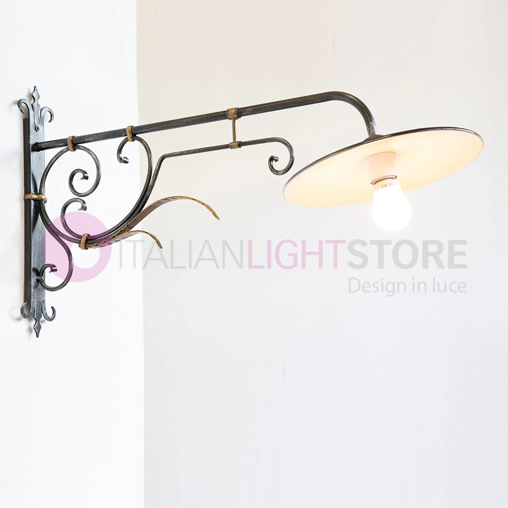 PIATTO Applique Rustico per Esterno Braccio Lavorato sporgente 90 cm