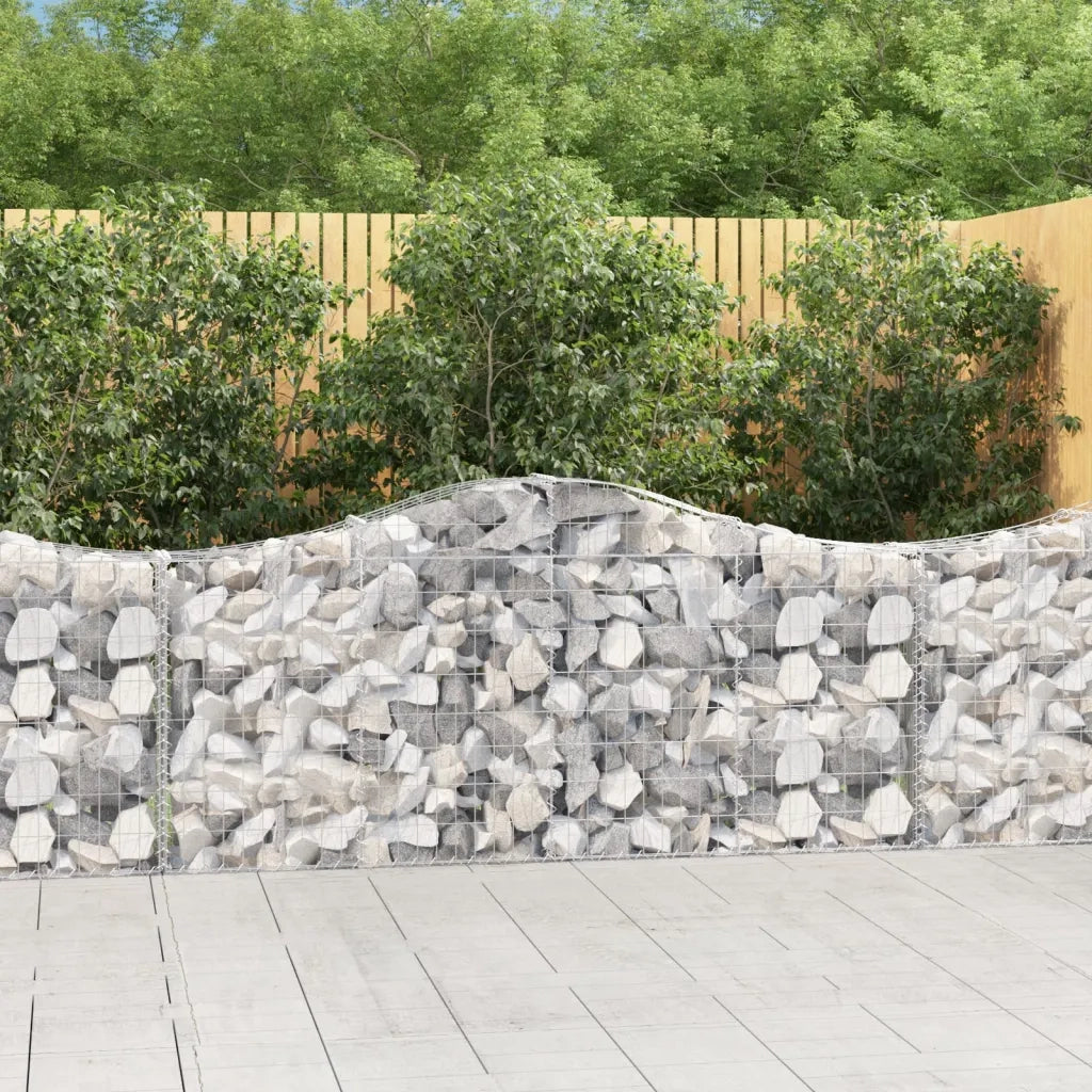 Cesti Gabbioni ad Arco 3 pz 200x30x80/100 cm Ferro Zincato 3145410