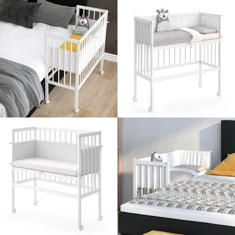 Vitalispa Lettino da attaccare al letto Bianco 94 x 90 cm 1 binario laterale